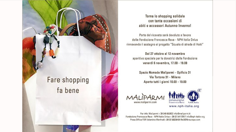 Iniziativa di moda solidale "Fare shopping fa bene"