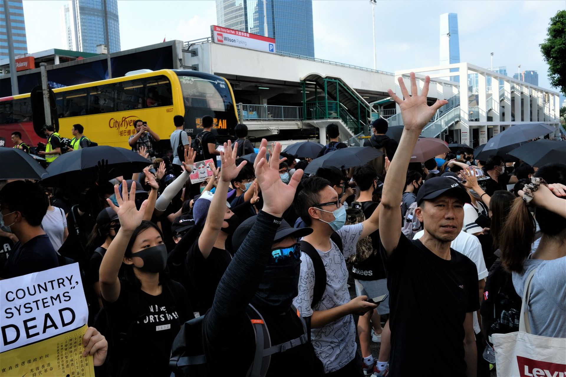 Le proteste ad Hong Kong il 15 settembre