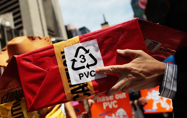 Manifestazione per vietare l'uso di Pvc nella produzione di giocattoli in Usa