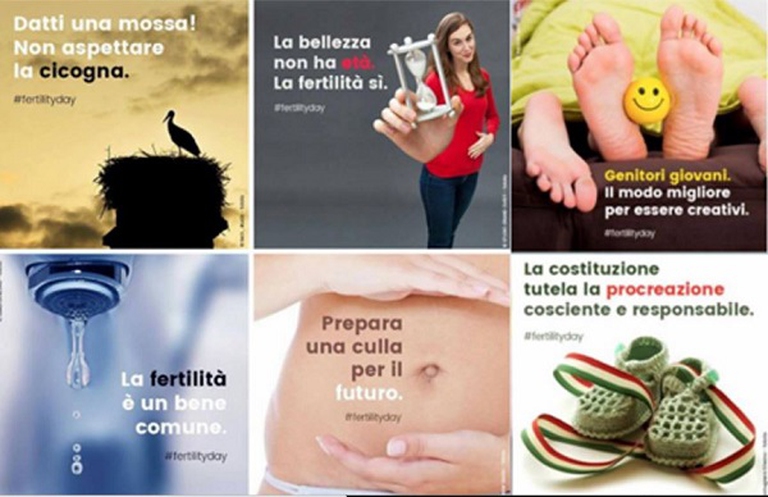 Ecco le "cartoline" della campagna per il Fertility Day
