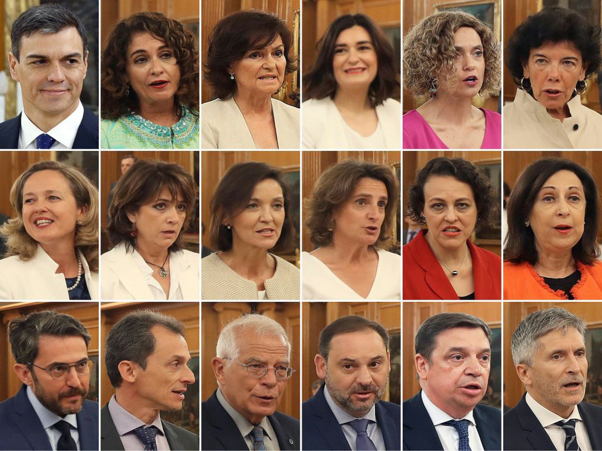 La squadra di governo spagnola al completo