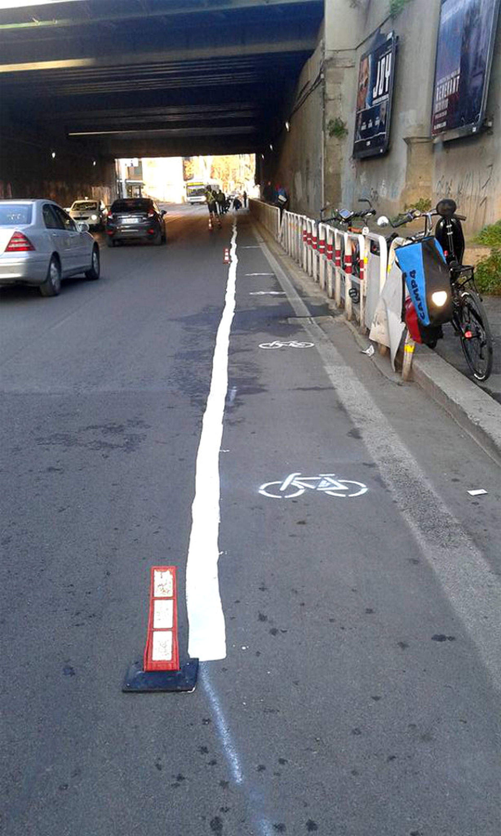 La pista ciclabile popolare Tuscolana appena fatta