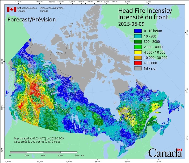 La mappa degli incendi divampati in Canada