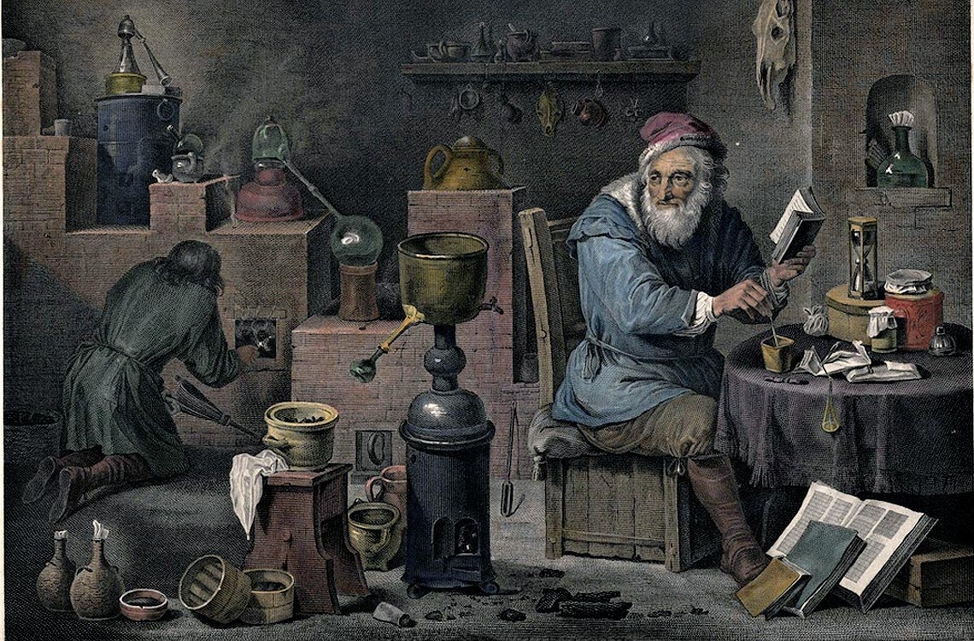 Химия и алхимия. Итальянский монах алхимик Валентиус. Алхимик 18 век.