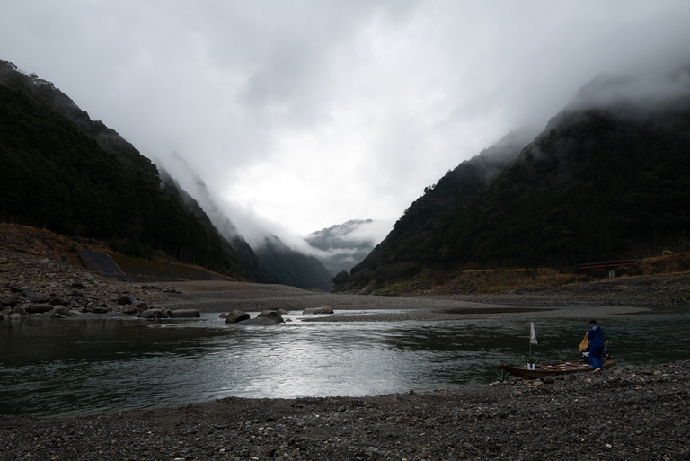 kumano kodo, vista sul fiume kumano