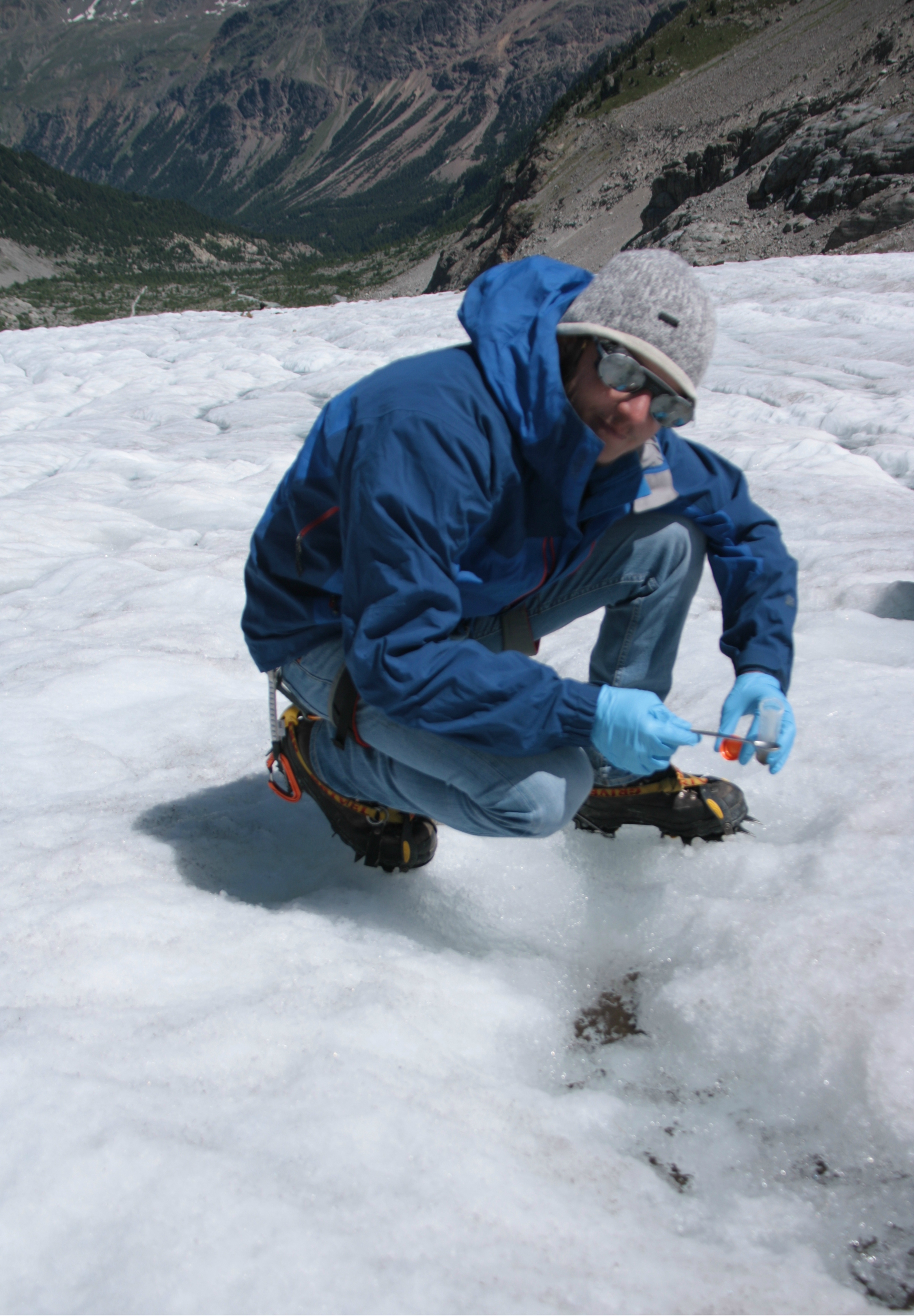 11. Campionamenti di crioconiti sul ghiacciaio del Morteratsch