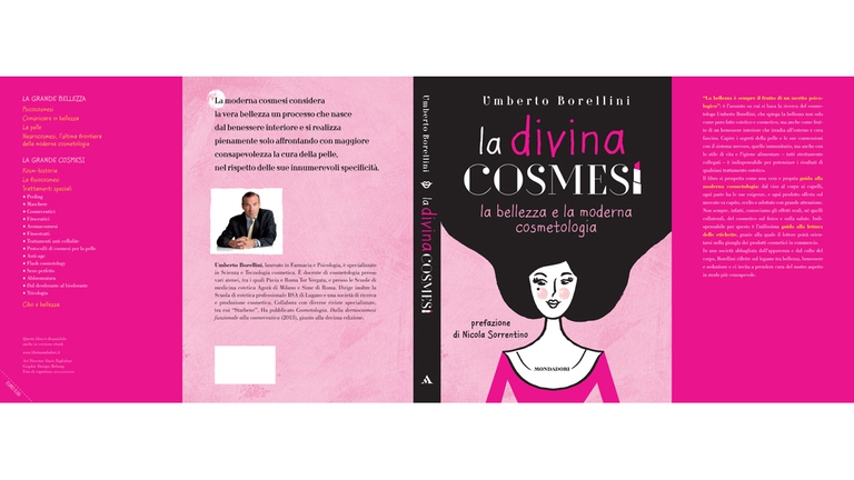 La cover del recente saggio del cosmetologo Umberto Borellini, La Divina Cosmesi. 