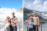 La velocità della fusione dei ghiacciai, nella differenza tra due foto in Svizzera
