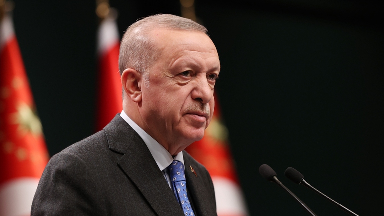 Il presidente della Turchia Recep Tayyip Erdogan