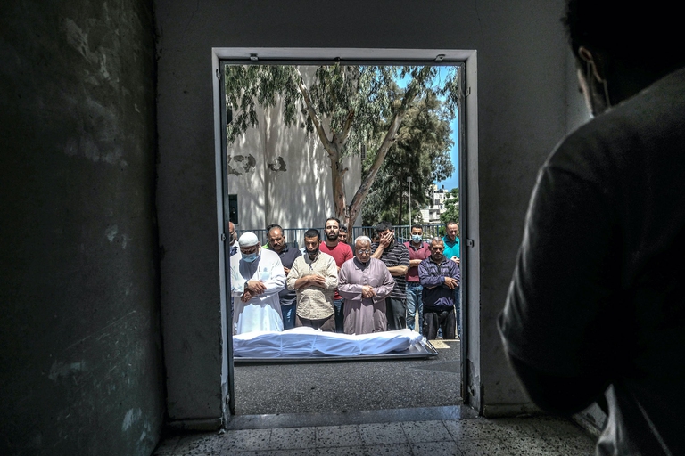 Un funerale di vittime palestinesi 