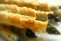 Asparagus filo rolls