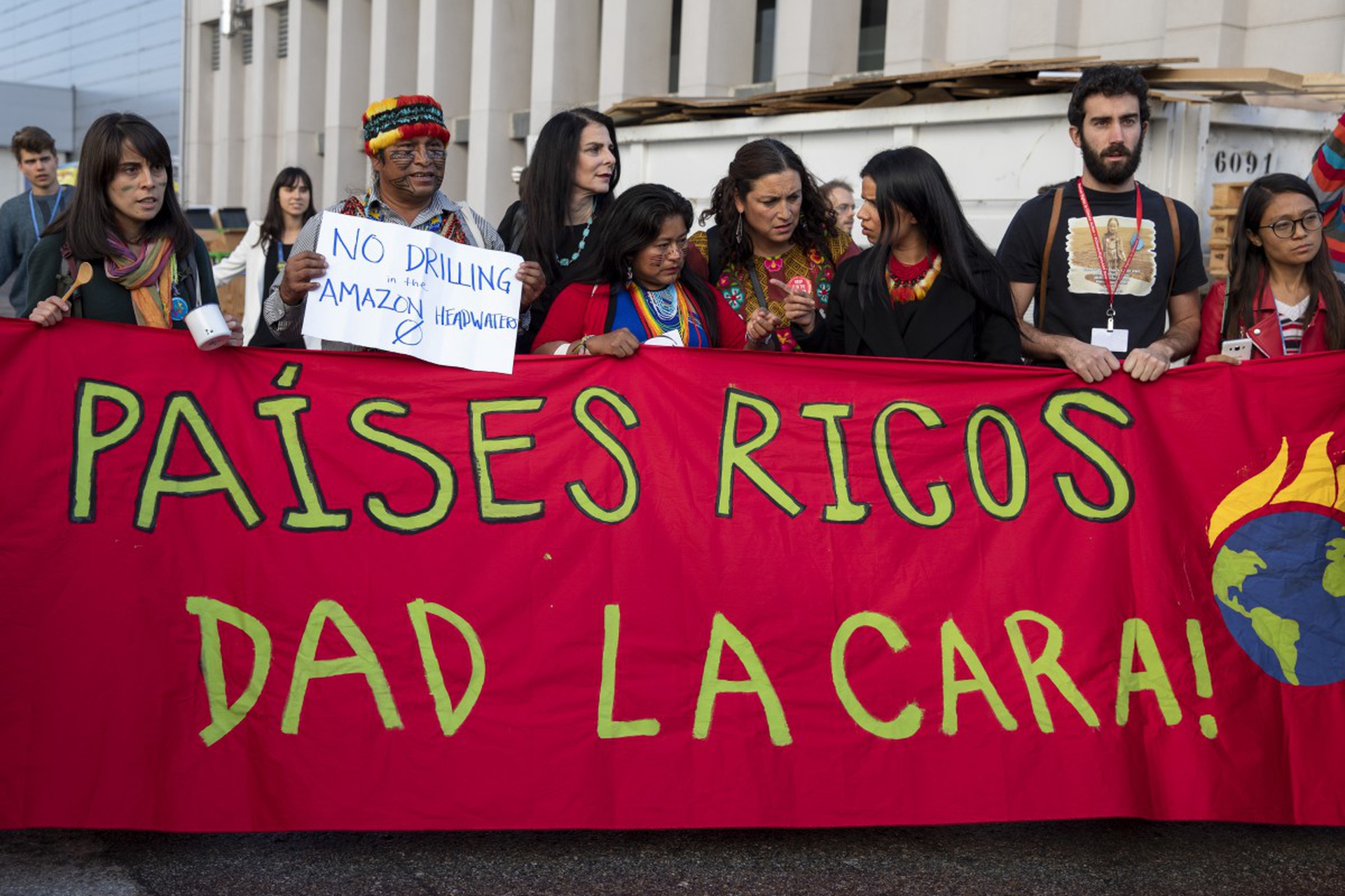 Activists protest at the COP25 in Madrid