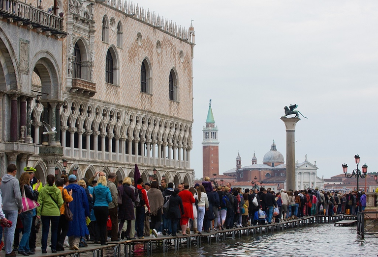 First High Tide Of Autumn Hits Venice