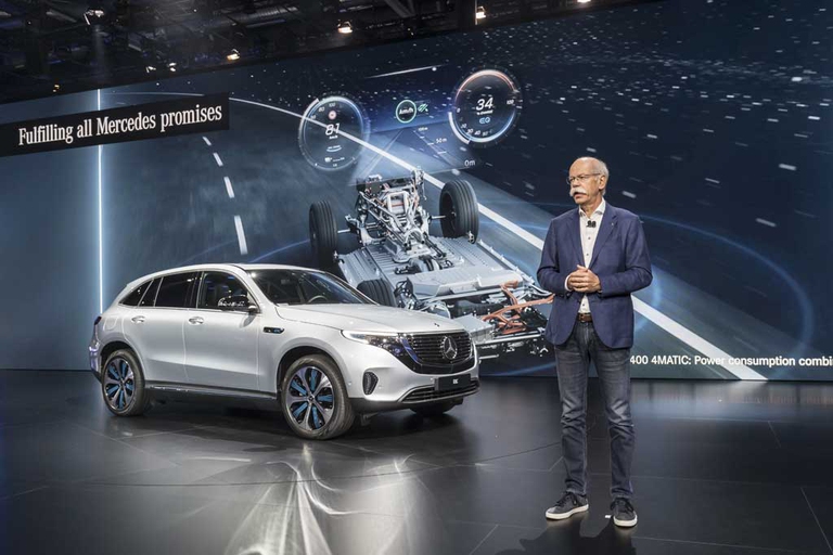 EQC è la prima delle dieci auto elettriche annunciate per il sub brand di Mercedes, EQ. Si tratta di una suv elettrica diretta concorrente di Jaguar i-Pace.