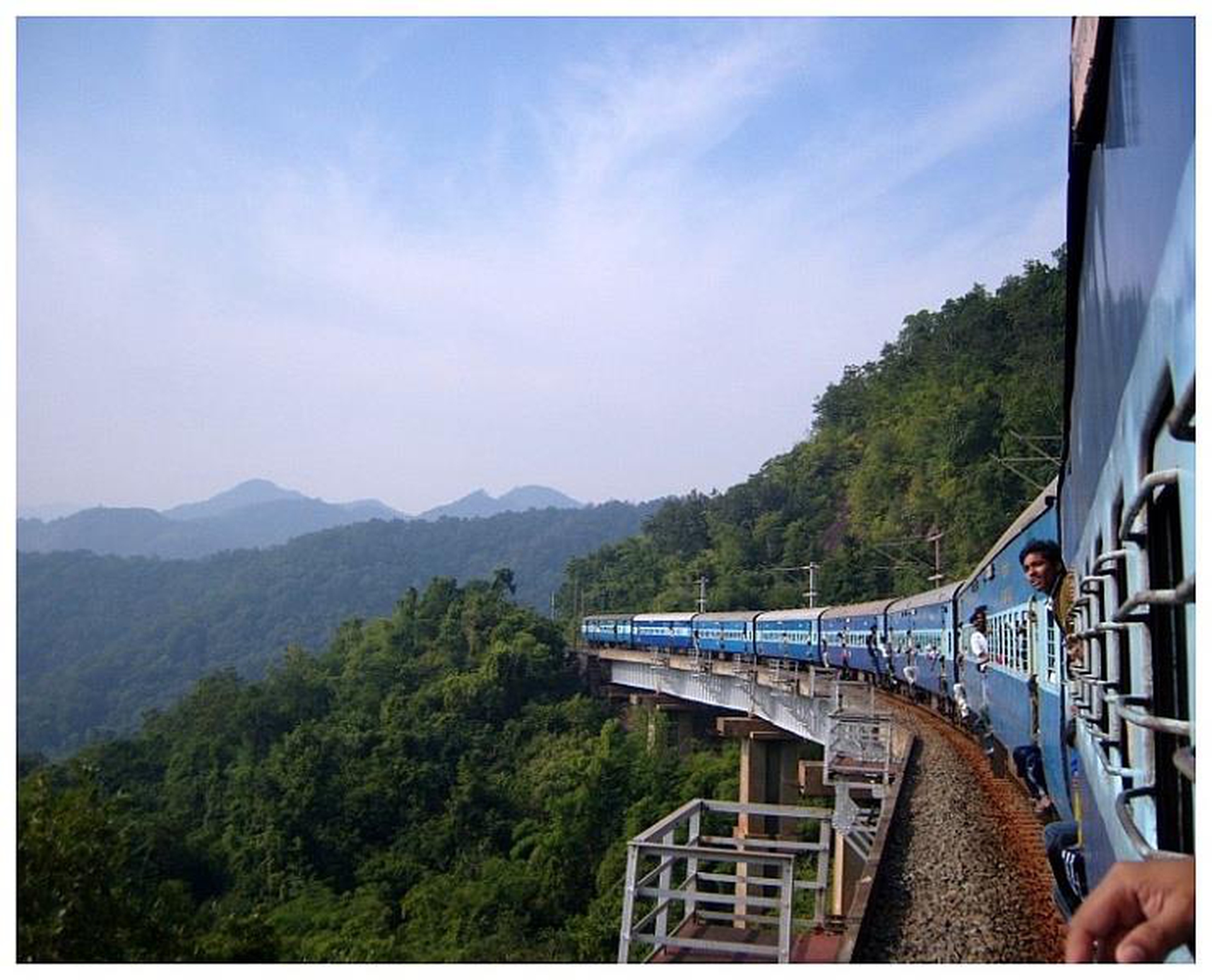 Train passing through the picturesque araku valley in AndhraPradesh