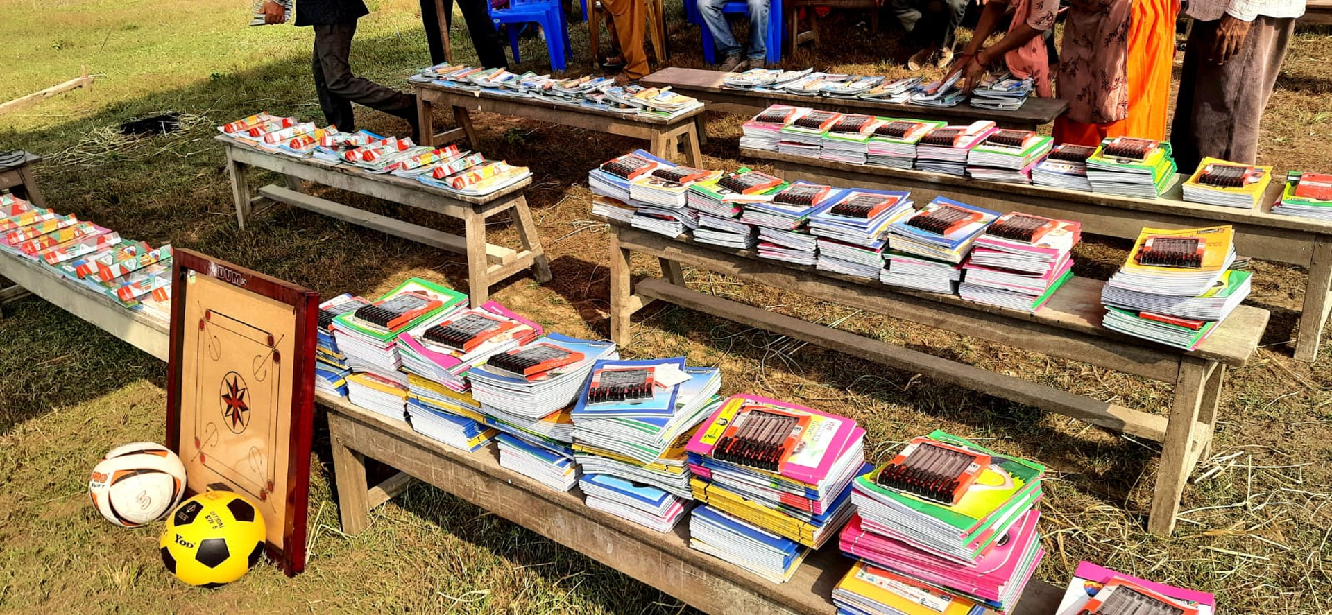 School supplies donated and presented to the disadvantaged girls at the all-girls school