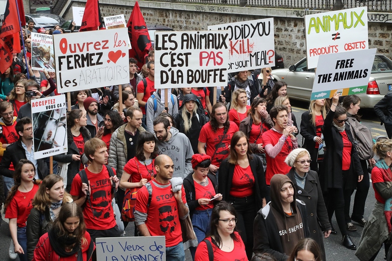 Manifestazione in Francia dell'organizzazione L214