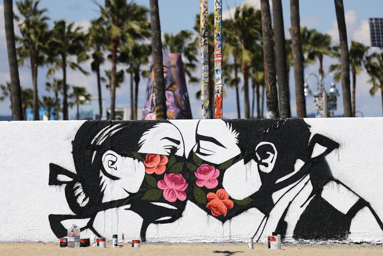 Murale di Pony wave a Venice Beach, street art