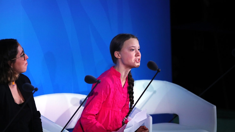 Greta Thunberg al Climate action summit a New York del 23 settembre
