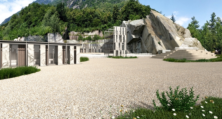 Un rendering di Tones teatro natura.