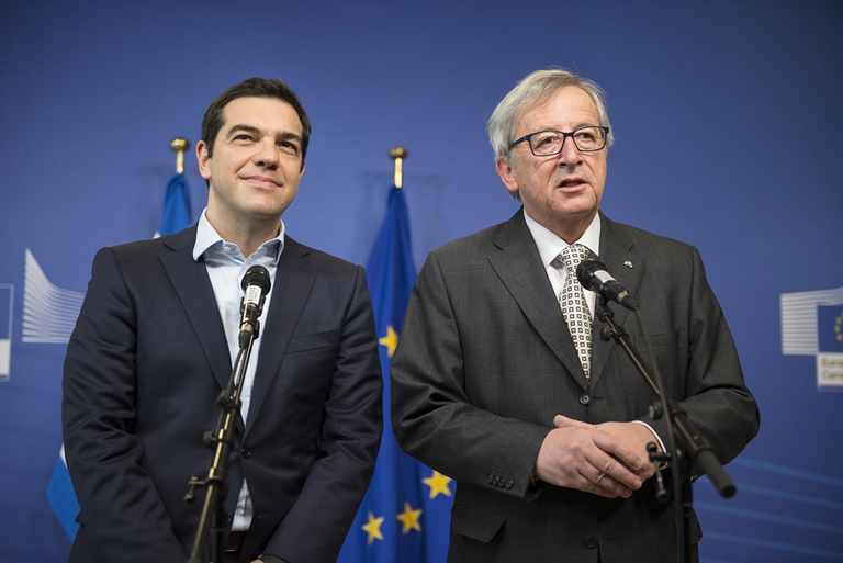 Alexīs Tsipras e Jean-Claude Juncker