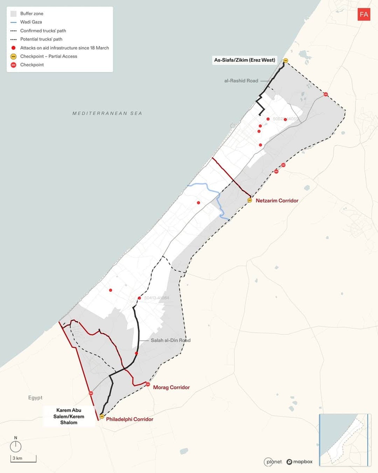 Gli attacchi israeliani lungo le rotte di distribuzione del cibo dell'Onu