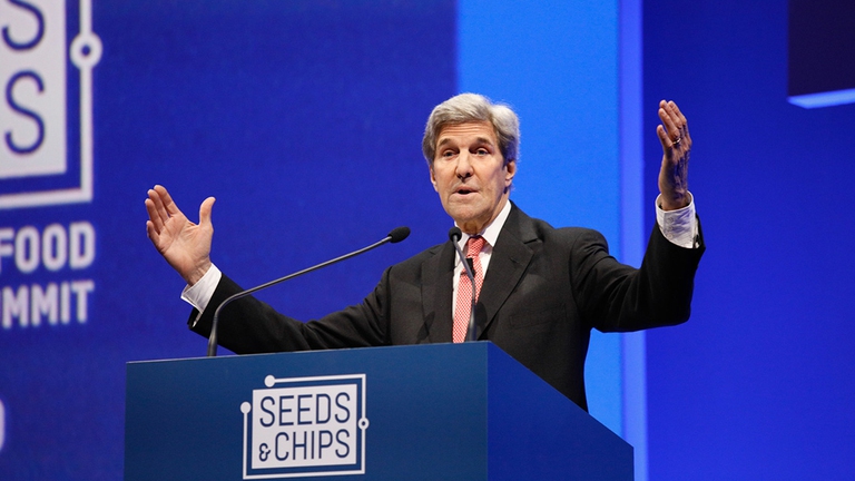 segretario di stato degli Stati Uniti John Kerry a Seeds and Chips 2018