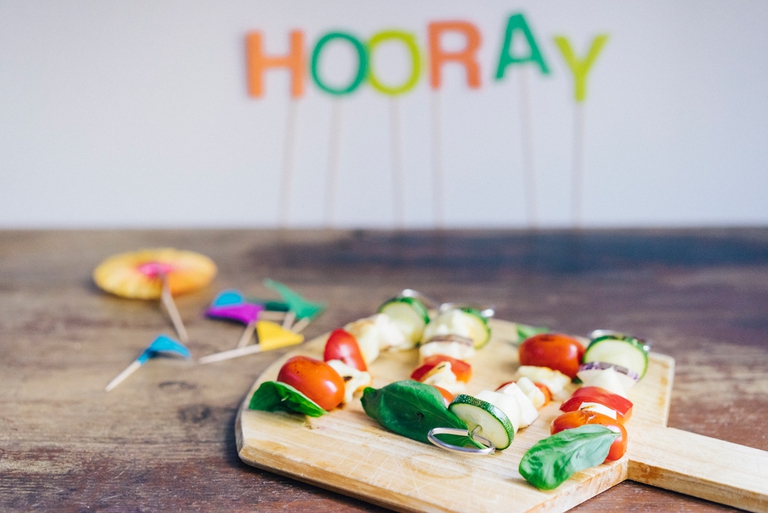 Spiedini di verdure e formaggio