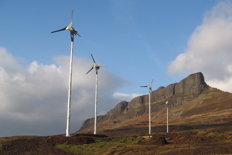 wind turbines, eigg, scotland, renewables