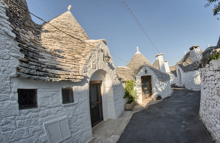Alberobello, Italy. Beautiful view of Trulli typical Homes