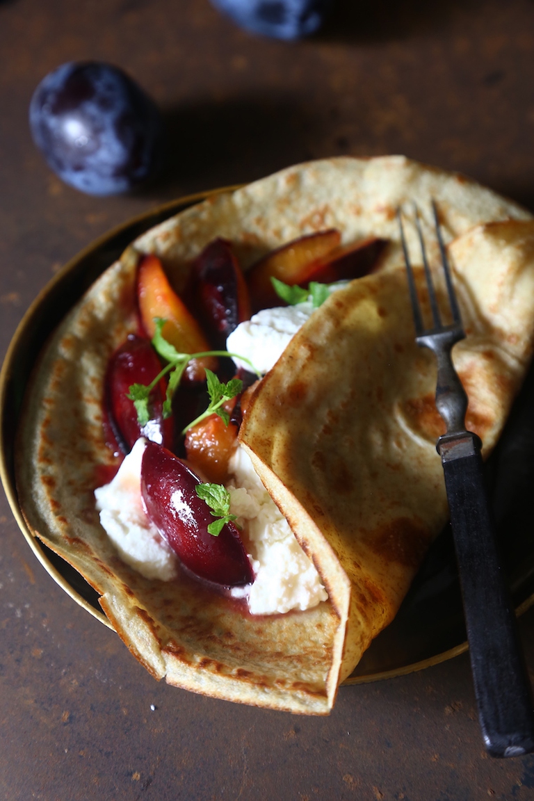 crêpes integrali con prugne