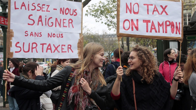 tampon tax proteste in francia