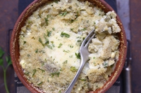 Timballo di riso e carciofi con mozzarella