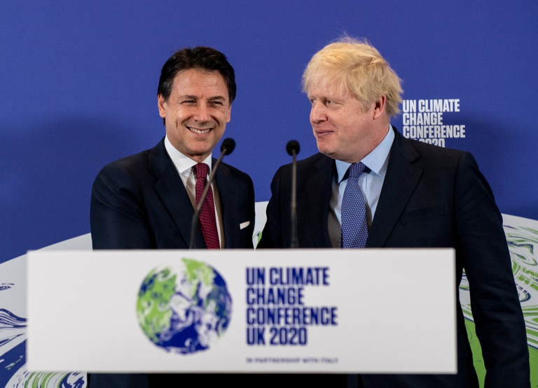 cop26 sul clima, la presentazione di conte e johnson
