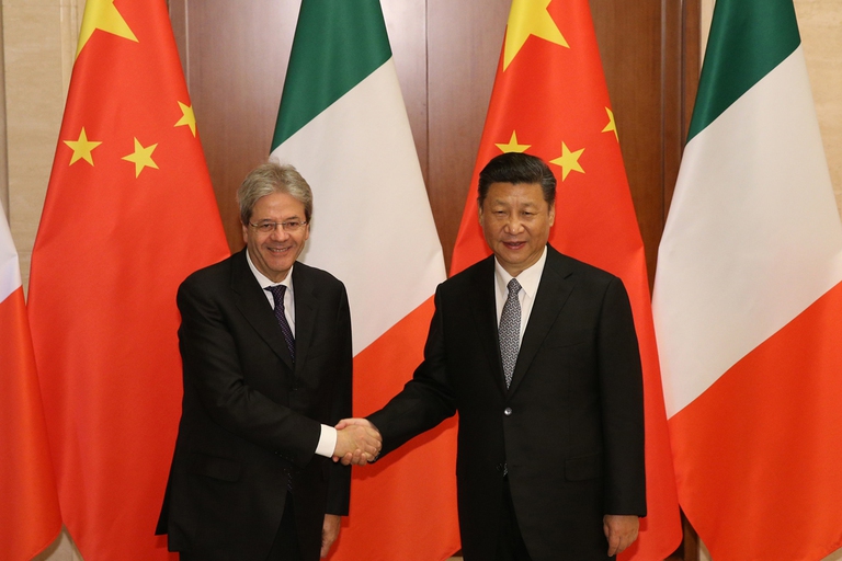Paolo Gentiloni e Xi Jinping