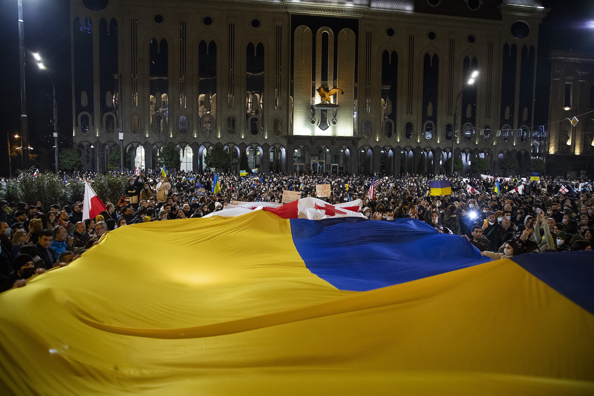 Manifestazioni contro la Russia e Georgia