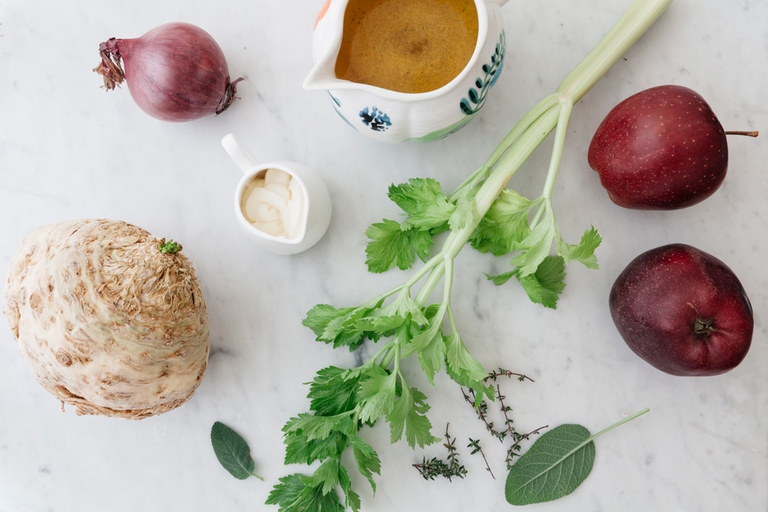 crema di mele e sedano rapa