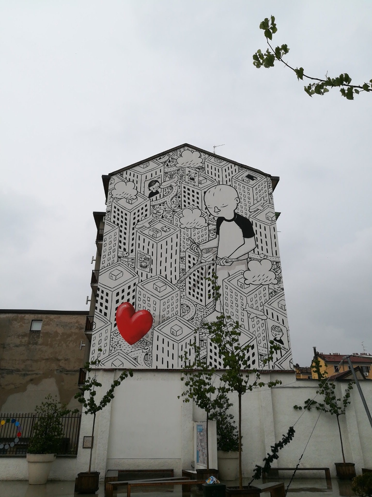 Il murales nel Giardino delle culture