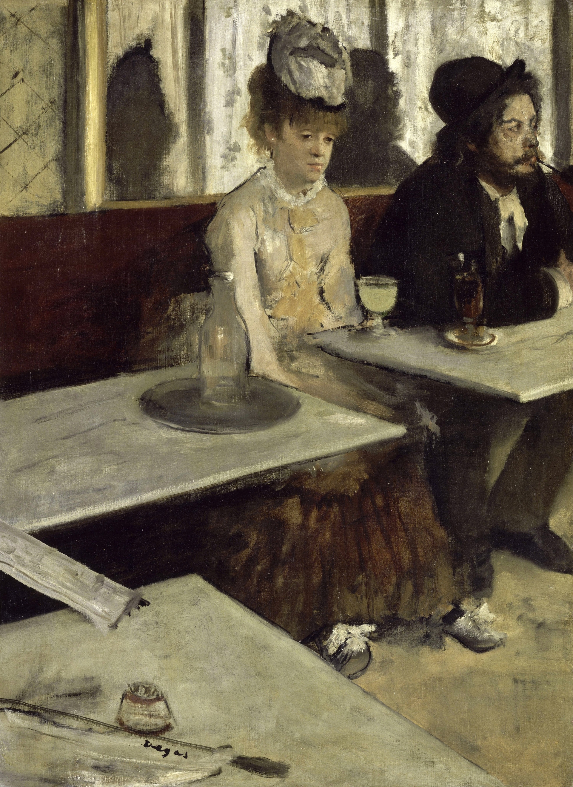 L'assenzio, olio su tela, Edgar Degas