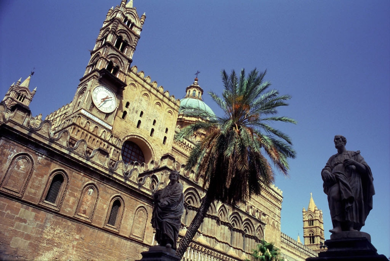 Palermo, Sicily. Italy. Outside of the cathedral of Palermo.