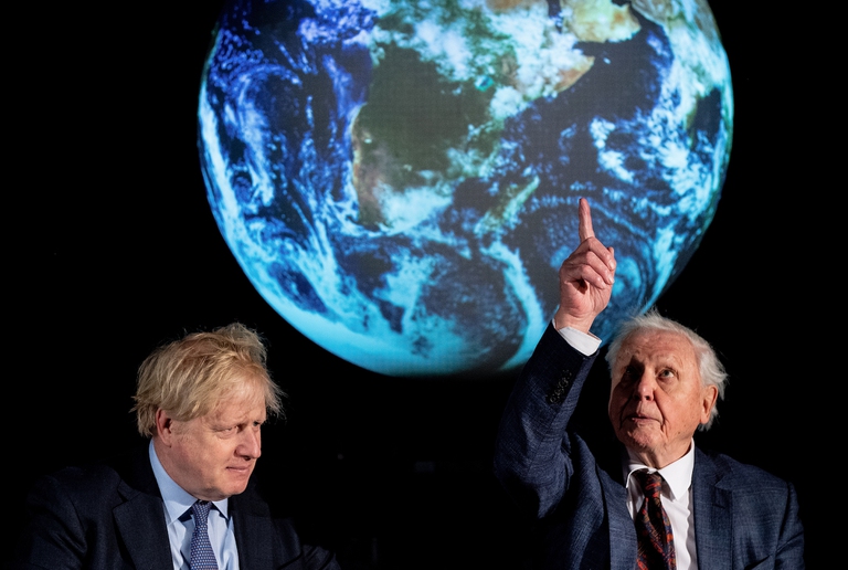johnson, attenborough, cop26