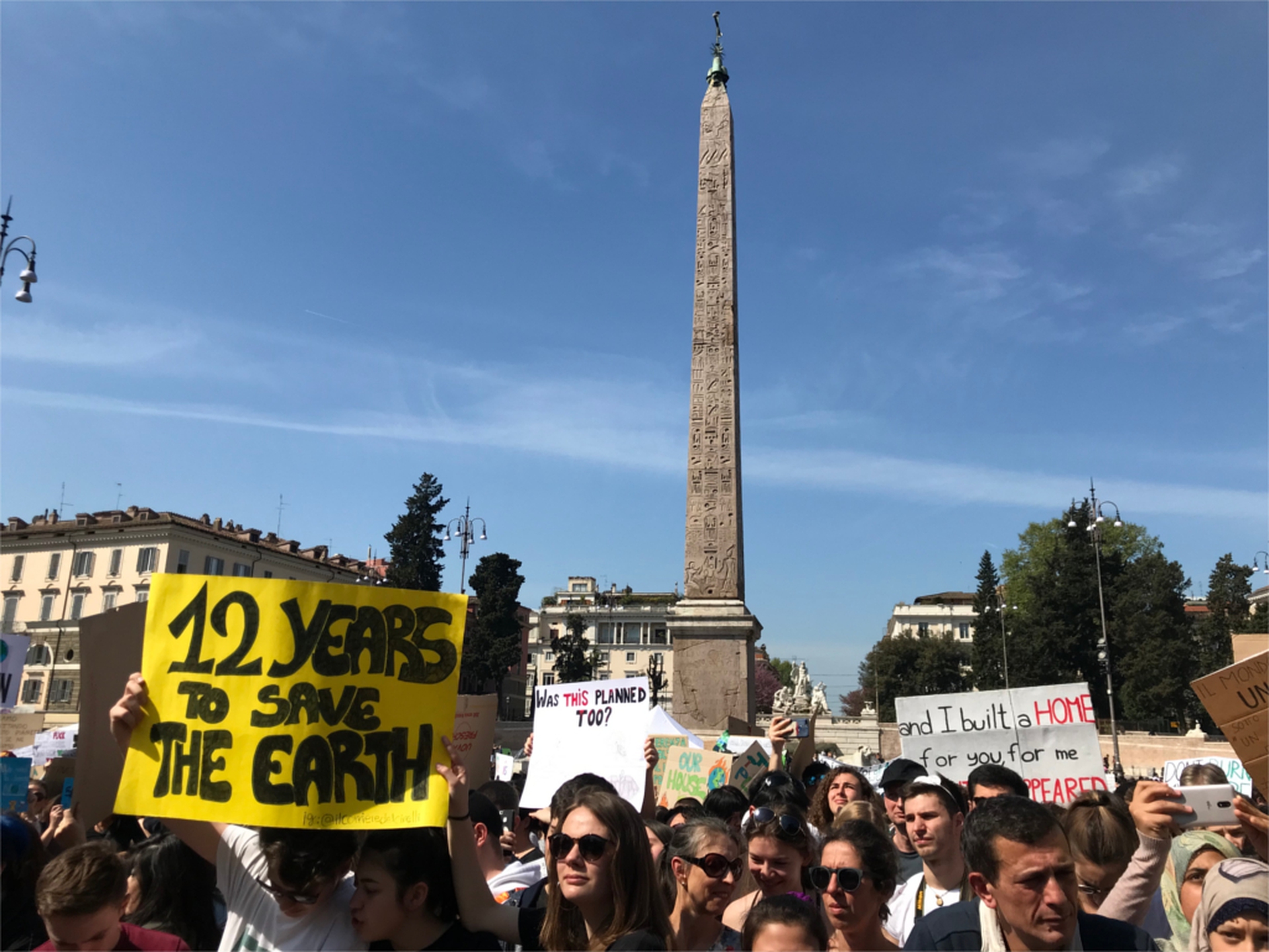 Greta Thunberg takes part in the Fridays for Future strike in Rome on 19 April