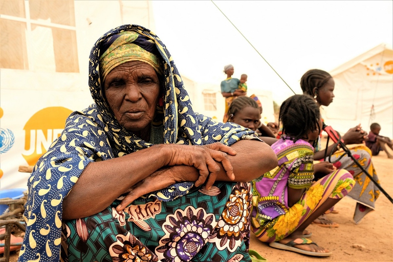 A Fula woman in Barsalogho refugee camp, Bukina Faso 