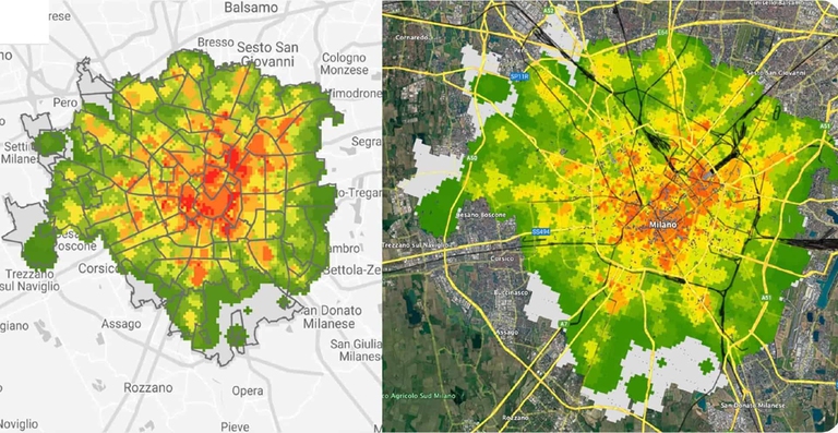 Mappa con dati sulla sicurezza di Milano &copy;MineCrime