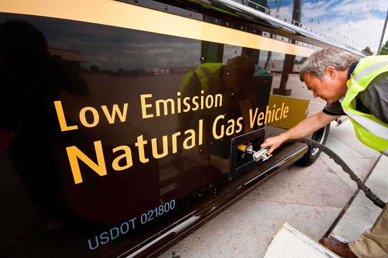 CNG fueled delivery truck