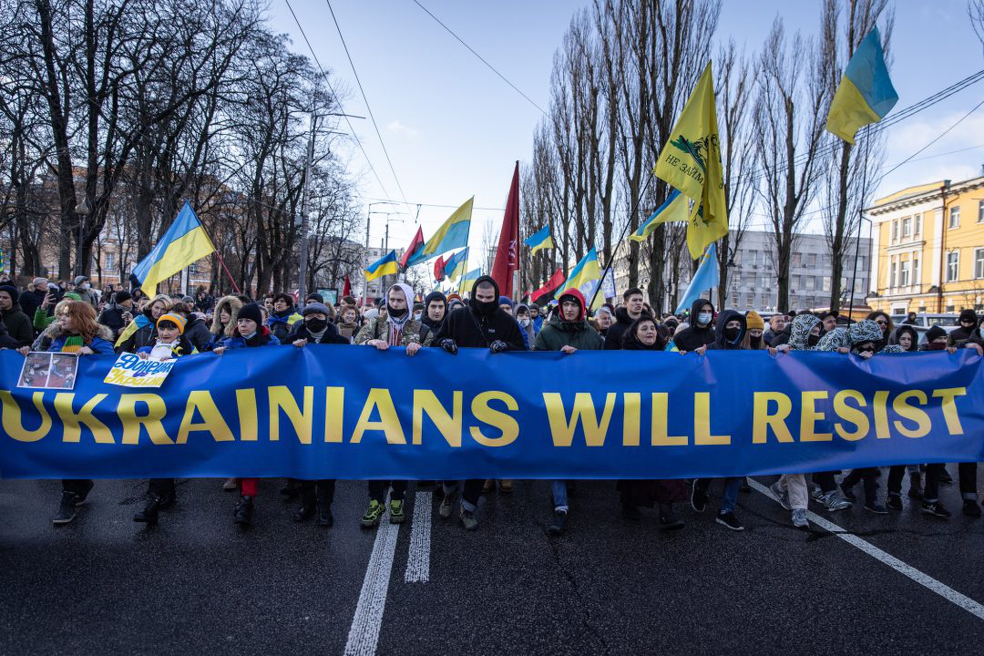 Unity March Held In Kyiv As Russian Military Invasion Seems Imminent