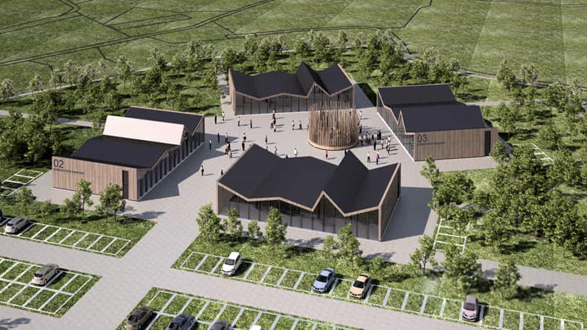 Rendering del progetto per Norcia di Stefano Boeri