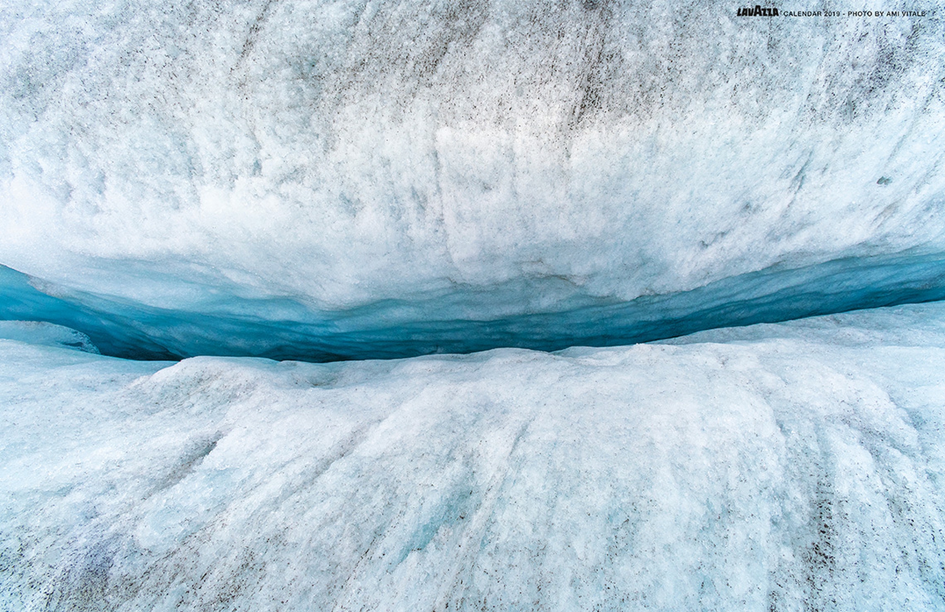 Dicembre, calendario Lavazza 2019 - Ghiacciaio del Rodano