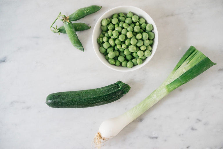 Crema di piselli e zucchine