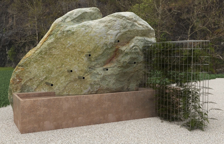 Erogatori d'acqua dalla pietra nel teatro Tones of the stones.